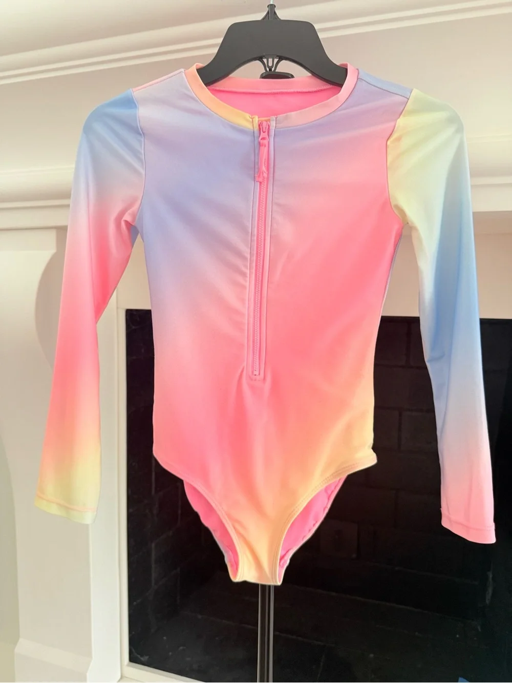 GAP Kids Long-Sleeve Pastel Rainbow Zip Front Rashguard
